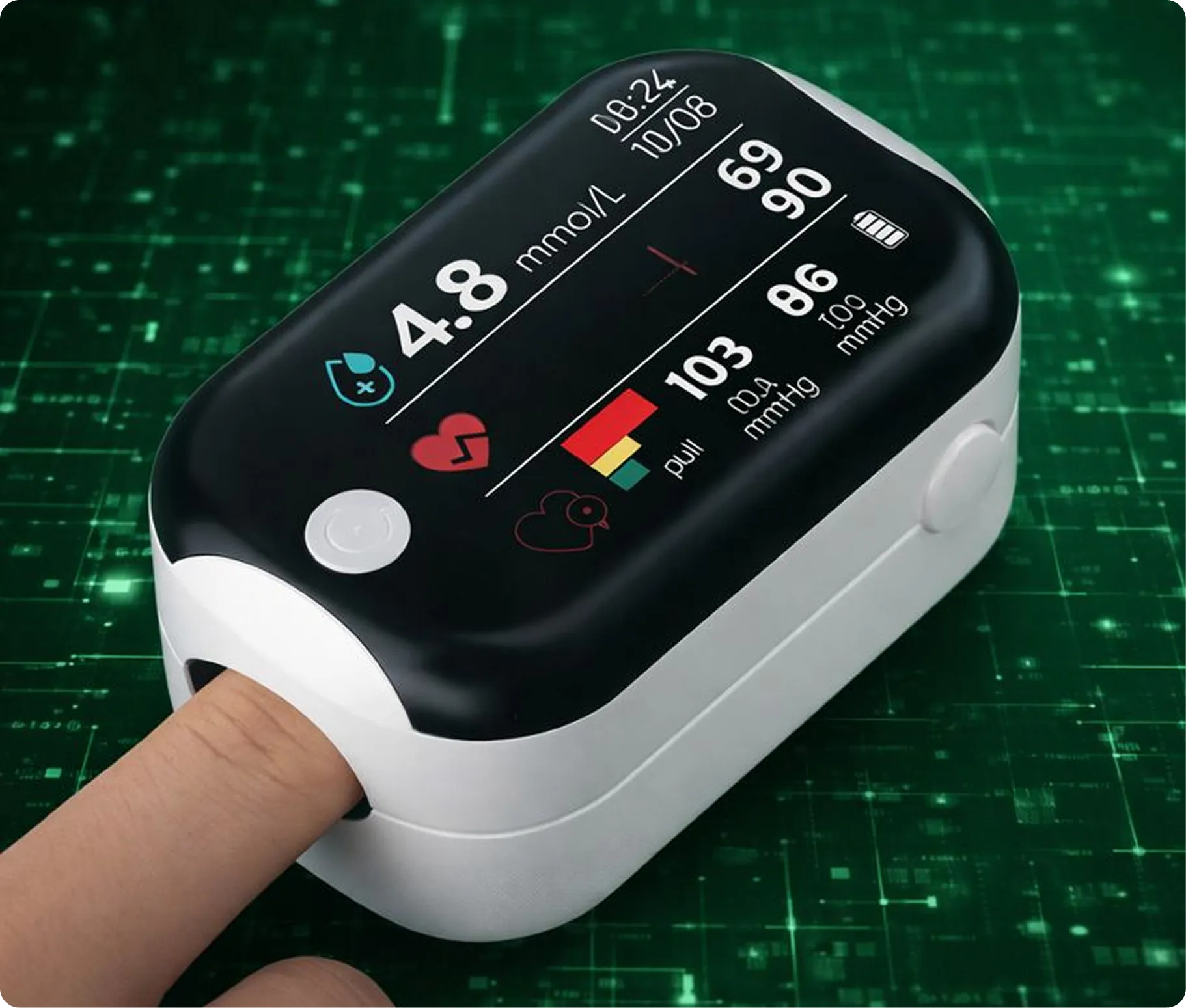 GlucoPulse™ Blutzuckermessgerät | Messen Sie Ihren Blutzucker schmerzfrei in nur 5 Sekunden